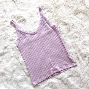 American Eagle Light Pink Ribbed Tank Top